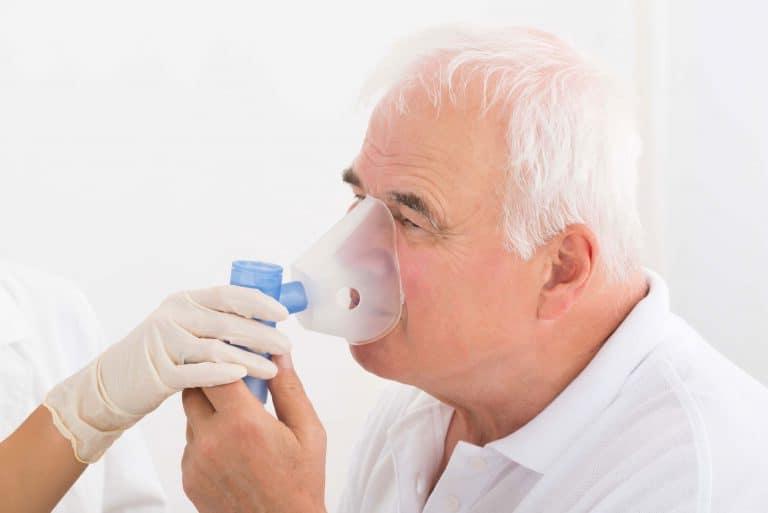 man using respiratory tool